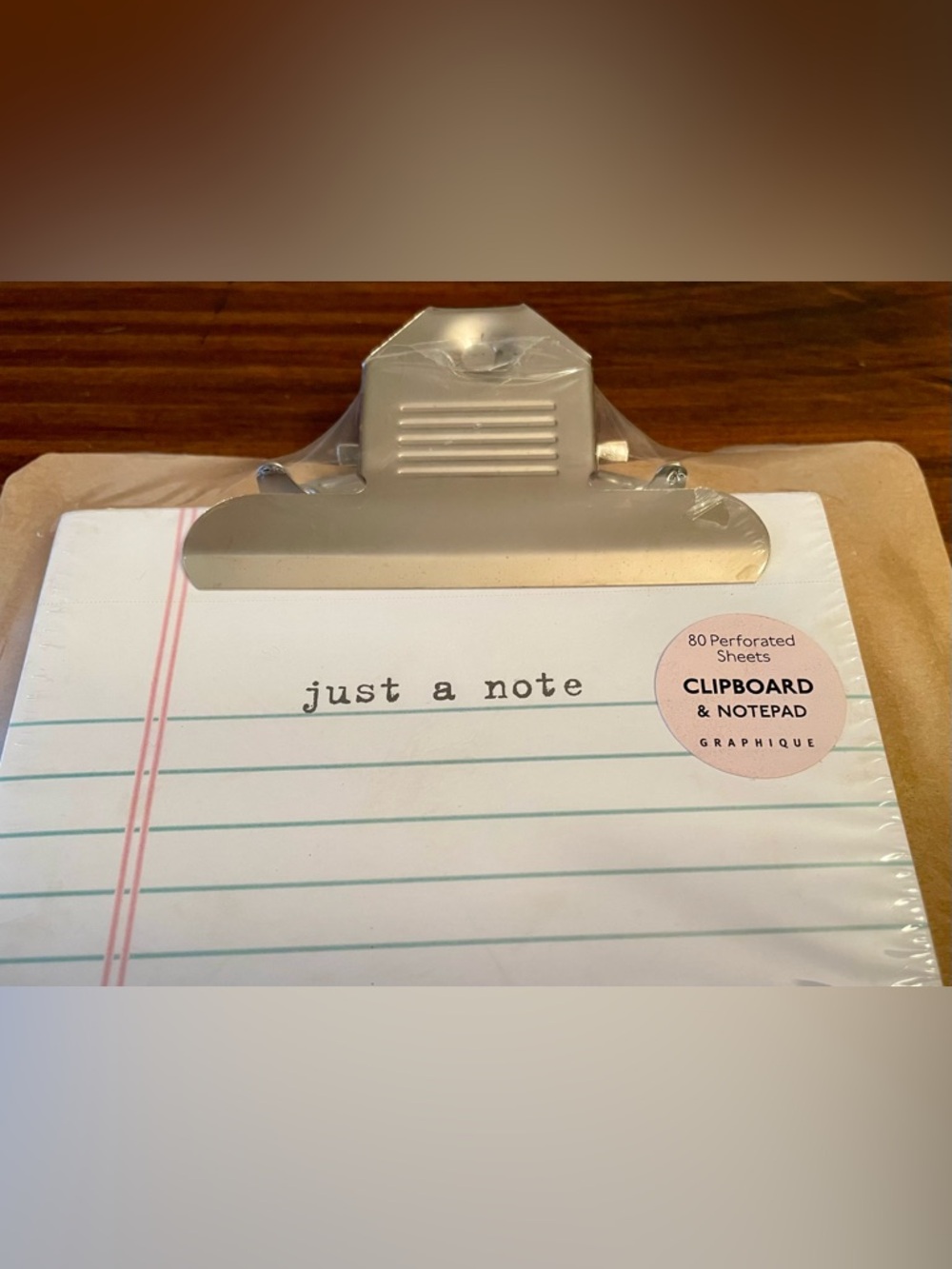 Graphique ‘just a note…’ Clipboard & Notepad Set (80 Sheets) - NEW